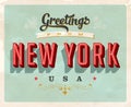Vintage Greetings From New York Vacation Postcard.
