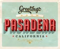 Vintage greetings from Pasadena vacation card