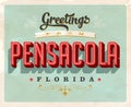 Vintage greetings from Pensacola vacation card