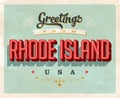 Vintage greetings from Rhode Island Vacation Postcard.