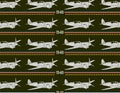 Vintage grey airplane set collage with 1940 legend, airforce barrs colors, yellow stars and and green Military color