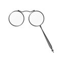 Vintage grey spectacles lorgnette - modern vector realistic isolated object illustration