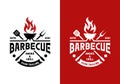 Vintage grill barbecue, restaurant logo design inspiration template