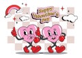 vintage groovy characters. Happy Valentine\'s Day