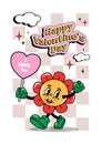 vintage groovy characters. Happy Valentine\'s Day