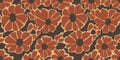 Vintage groovy flowers seamless pattern. Retro floral endless background. Trendy stylized botanical wallpaper