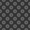 Vintage Groovy Smiling Flower vector outline seamless pattern
