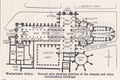 Vintage ground plan of Westminster Abbey 1930s.