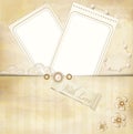 Vintage, grunge background with two photo frames Royalty Free Stock Photo