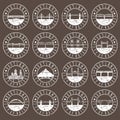 Vintage grunge labels set of Portland , Oregon , USA . Retro Royalty Free Stock Photo