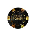 Vintage, grunge poker chip, isolated on white background.Design element. Gambling