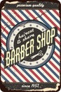 Vintage grunge retro barbershop sign