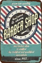 Vintage grunge retro barbershop sign