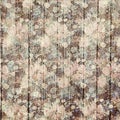 Vintage grungy flowers and wood grain background design