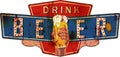 Vintage grungy and rusty beer advertising sign or bar sign, vector illustration, fictional artwork