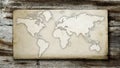 Vintage and Grungy World Map on Paper Royalty Free Stock Photo