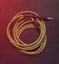 Vintage guitar cable yellow Royalty Free Stock Photo