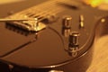 Detailed Close-up of a Vintage Looking Guitar Royalty Free Stock Photo