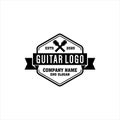 Vintage guitar vector design logo template abstract