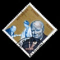 Vintage Haiti Postage Stamp With Portrait of Winston Churchill