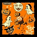 Vintage Halloween Event Characters And Symbols