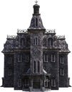 Vintage Halloween Haunted House, Isolated Royalty Free Stock Photo