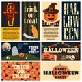 Vintage Halloween Party Promo Posters Collage Royalty Free Stock Photo