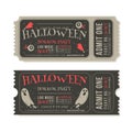 vintage halloween tickets design vector