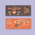 vintage halloween tickets vector illustration