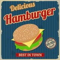 Vintage hamburger poster design