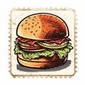Vintage Hamburger Stamp With Detailed Shading - Collectible Postage