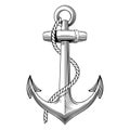 Vintage hand drawn anchor. Nautical, Navy illustration