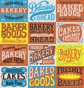 Vintage hand drawn bakery label set. Royalty Free Stock Photo