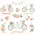 Vintage Hand Drawn Floral Bike