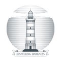 Vintage hand drawn lighthouse emblem