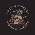 Vintage hand drawn magic mushroom Royalty Free Stock Photo