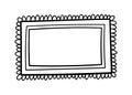 Vintage hand drawn picture frame. Doodle photo frame. Blank black sketch rectangle. Scribble retro picture border
