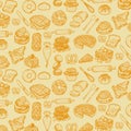 vintage hand drawn retro bakery doodle seamless pattern Royalty Free Stock Photo