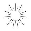 Vintage hand drawn sunburst vector illustration. Fireworks black rays Royalty Free Stock Photo