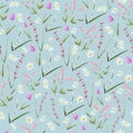 Vintage hand drawn watercolor flower seamless pattern Royalty Free Stock Photo