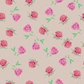 Vintage hand drawn watercolor rose flower seamless pattern Royalty Free Stock Photo