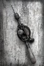 Vintage Hand Drill with Grunge Effects Royalty Free Stock Photo