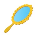 Vintage hand mirror cartoon icon