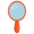 Vintage hand mirror icon, vector illustration