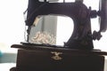 Hand sewing machine closeup Royalty Free Stock Photo