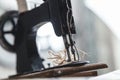 Hand sewing machine closeup Royalty Free Stock Photo