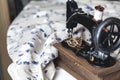 Hand sewing machine closeup Royalty Free Stock Photo