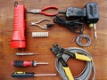 Vintage hand tools for electricians Royalty Free Stock Photo