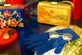 Vintage handbags, gloves, jewelry amber, glasses.