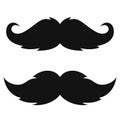 Vintage handlebar moustache vector icon, retro hairstyle design